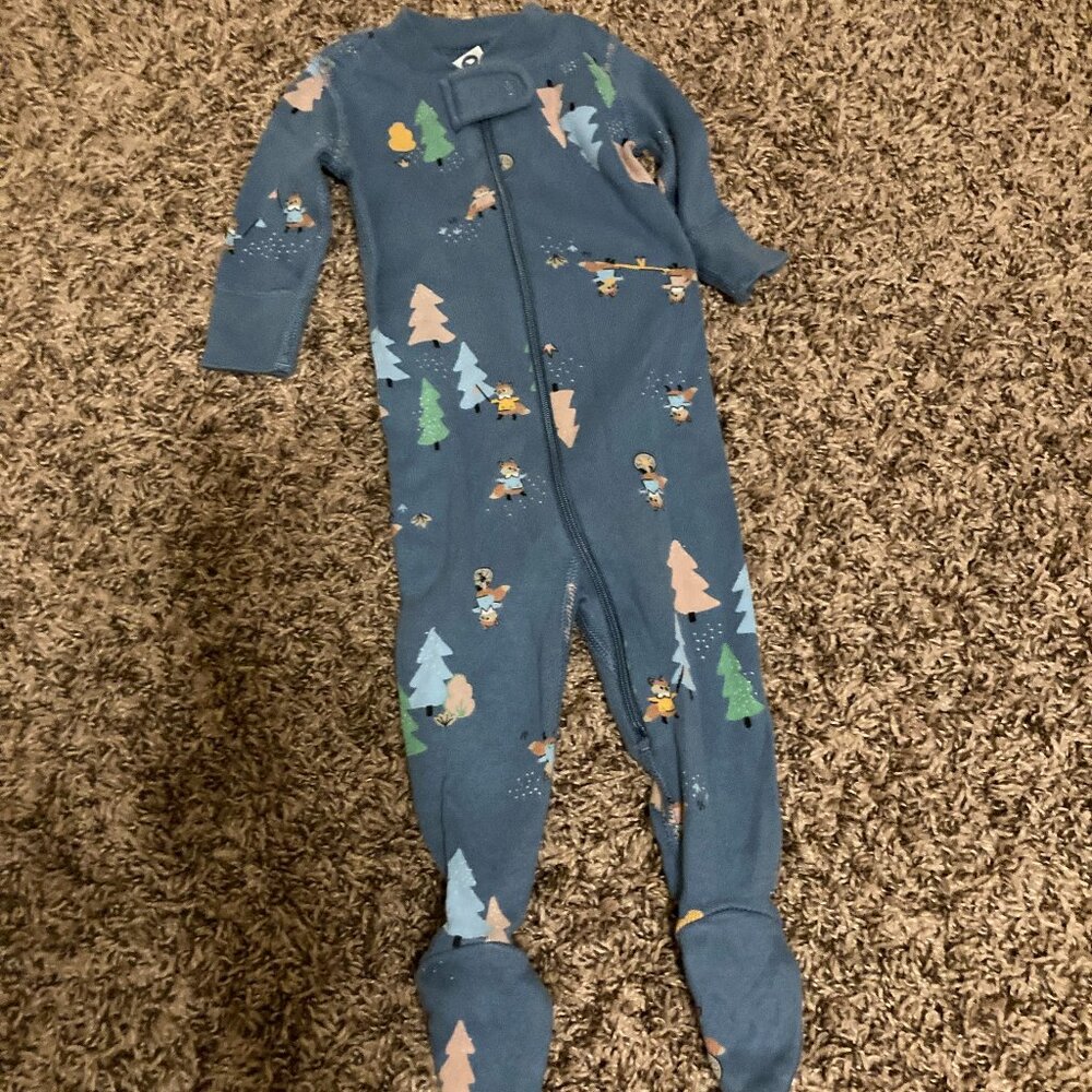 Hanna Andersson Forest Magical Foxes Sleeper Style Pajamas 50 CM 0-3 Months Zip